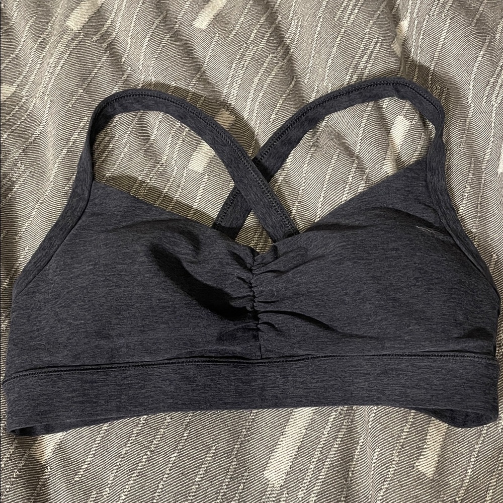 Vuori Dark blue Gray elevation Sports Bra